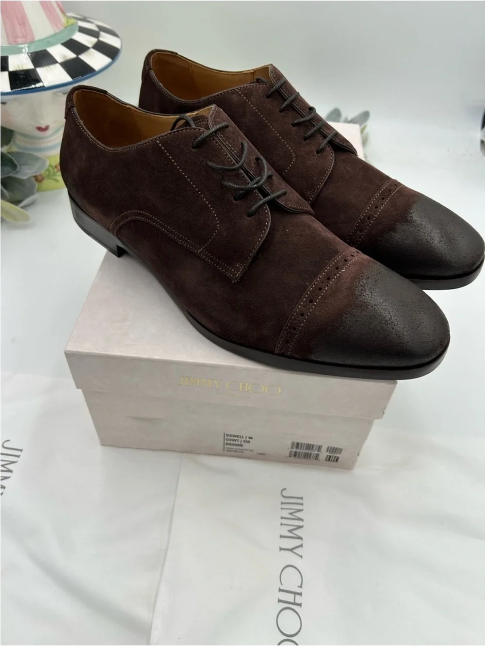 Men’s Jimmy Choo cap toe burnished Oxford size 46 made in Italy
